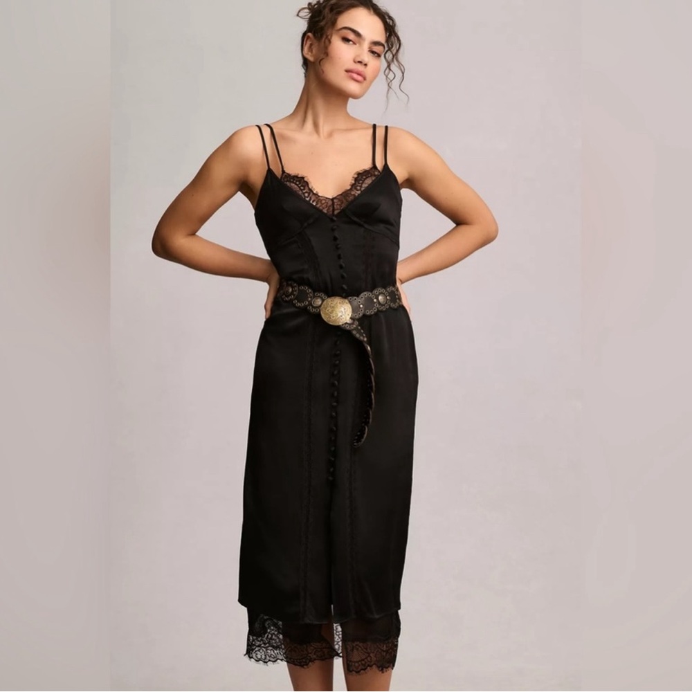 COPY - Anthropology black slip dress